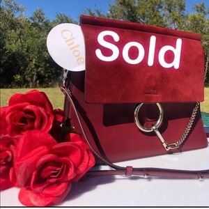 Chloe Faye Plum Purple Leather & Suede Handbag